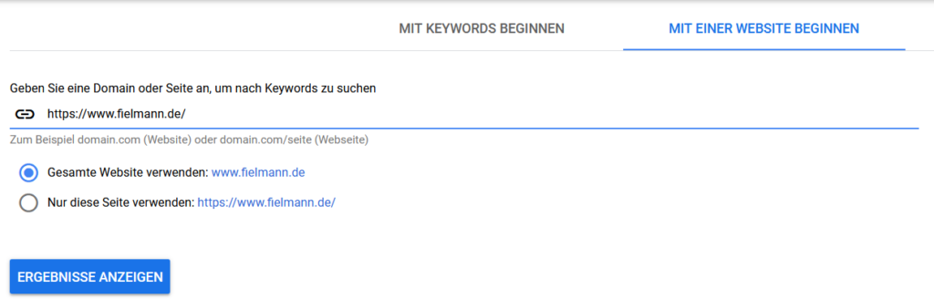 Google Keyword Planer