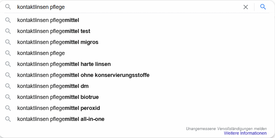 tiefe Analyse der Keywords